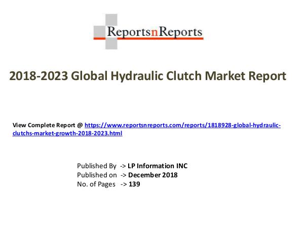 My first Magazine Global Hydraulic Clutchs Market Growth 2018-2023