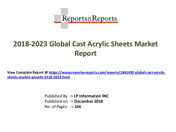 My first Magazine Global Cast Acrylic Sheets Market Growth 2018-2023