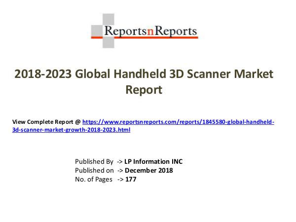 Global Handheld 3D Scanner Market Growth 2018-2023