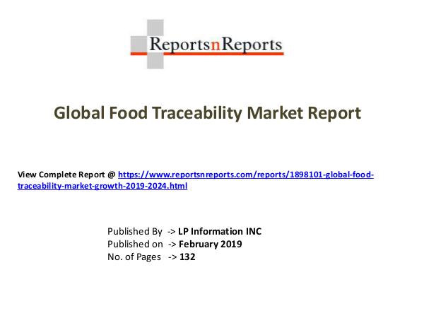 Global Food Traceability Market Growth 2019-2024