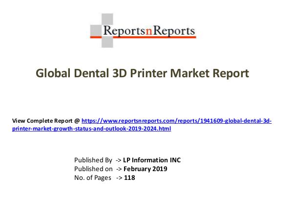 Global Dental 3D Printer Market Growth (Status and