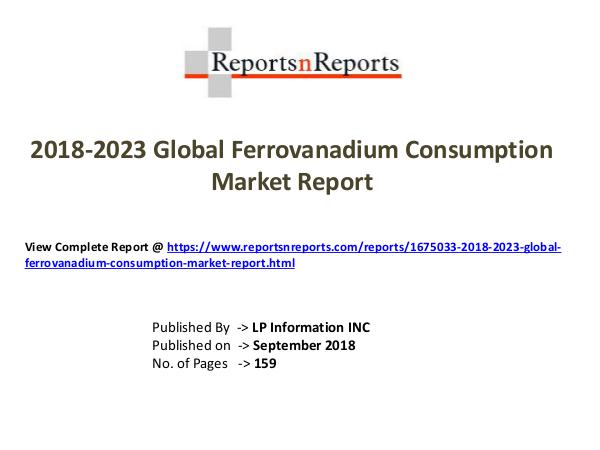 My first Magazine 2018-2023 Global Ferrovanadium Consumption Market
