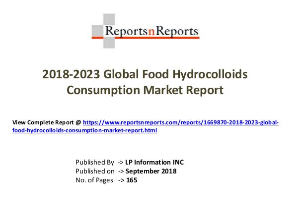 My first Magazine 2018-2023 Global Food Hydrocolloids Consumption Ma