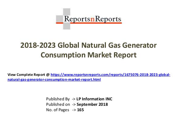 2018-2023 Global Natural Gas Generator Consumption