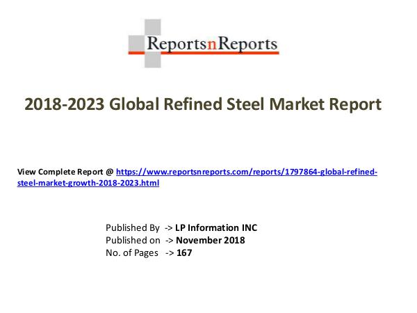 My first Magazine Global Refined Steel Market Growth 2018-2023