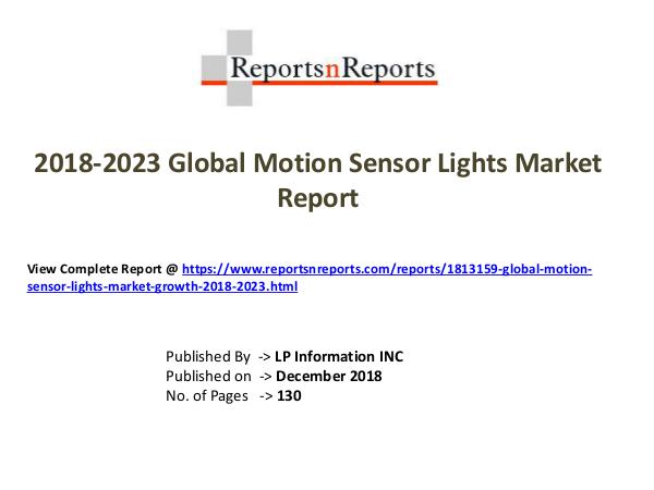 My first Magazine Global Motion Sensor Lights Market Growth 2018-202