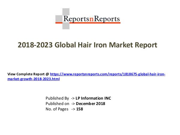 Global Hair Iron Market Growth 2018-2023
