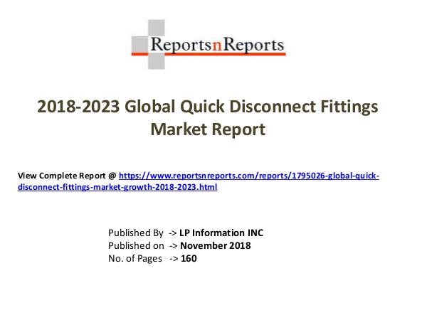 My first Magazine Global Quick Disconnect Fittings Market Growth 201