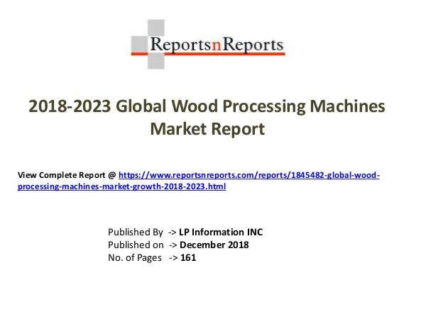Global Wood Processing Machines Market Growth 2018