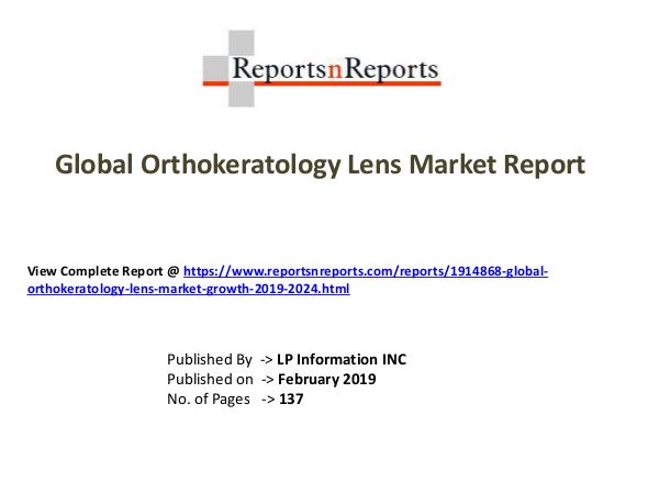 Global Orthokeratology Lens Market Growth 2019-202