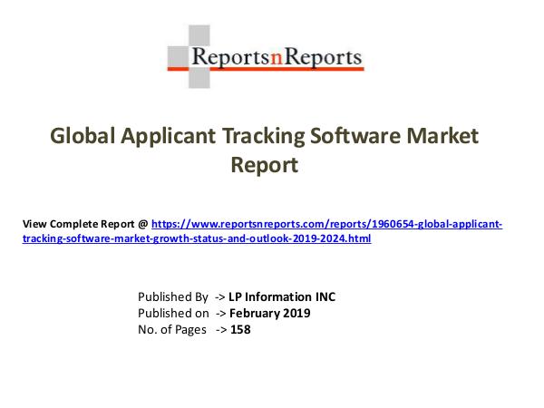 My first Magazine Global Applicant Tracking Software Market Growth (