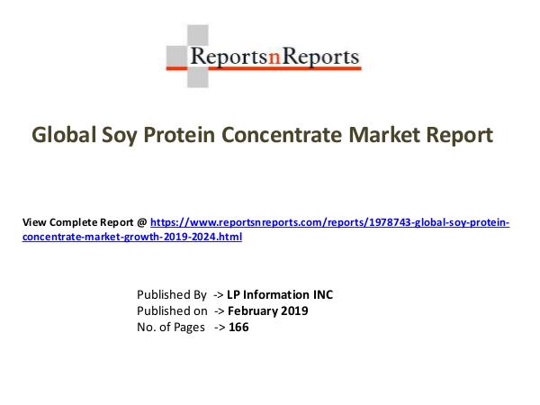 My first Magazine Global Soy Protein Concentrate Market Growth 2019-