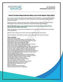 Global 2023 Smart Textiles Market Trends, Size, Share & Forecast