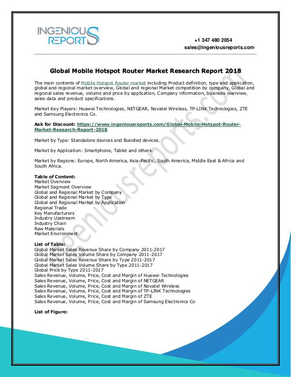 Mobile Hotspot Router Global Market Insights, Outlook & Forecast 2025 Global Mobile Hotspot Router Market