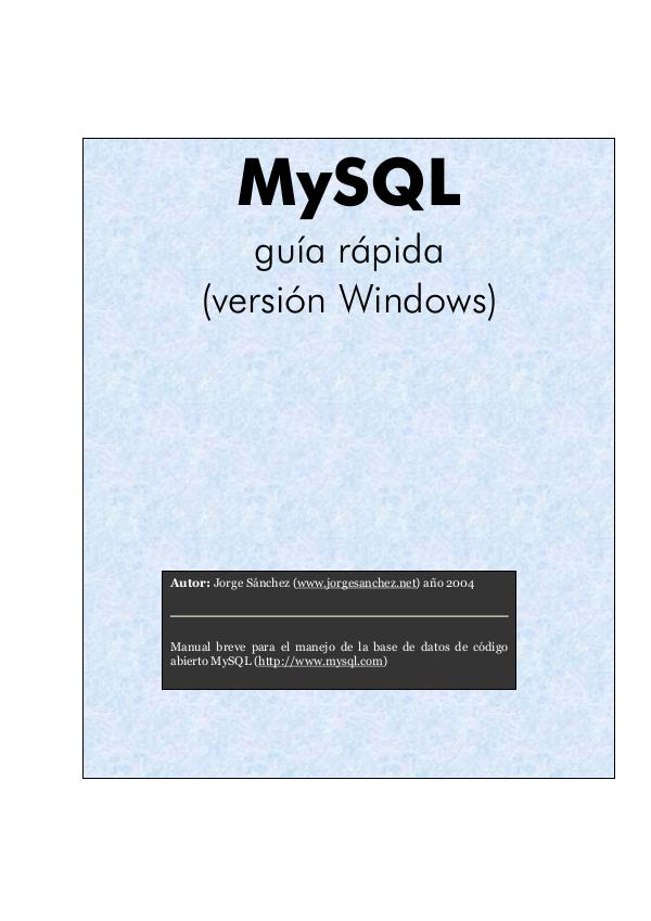 MYSQL mysql