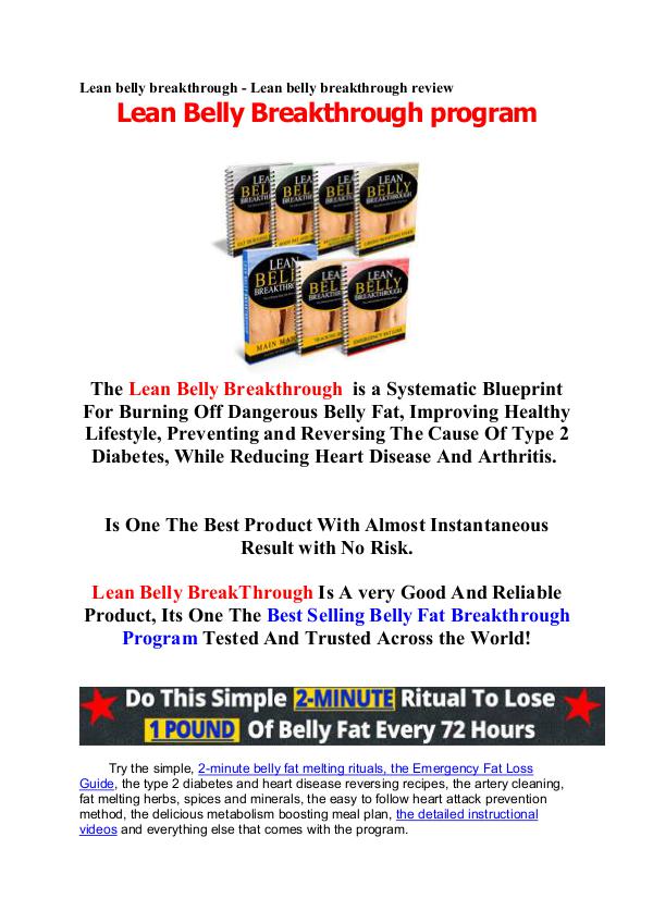 Fat Loss  -- Lean Belly Fat Loss Review lean belly breakthrough review- does it really bur