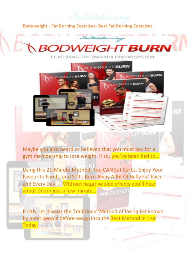 BodyWeight Expert  - Fat Burning Exercises Review BodyWeight-Best fat burning exercises