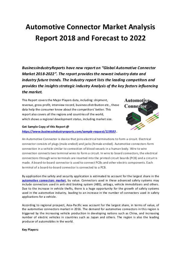 Business Industry Reports Automotive Connector Market