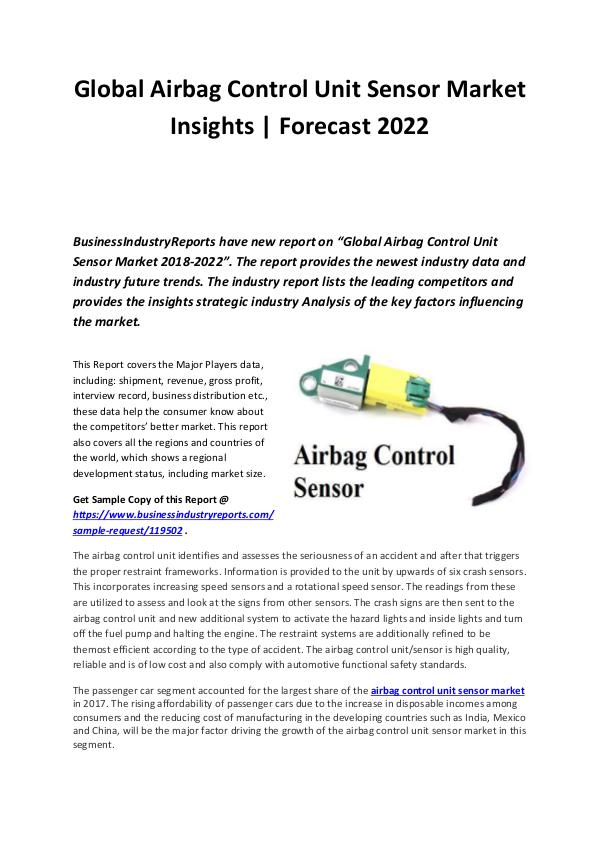 Business Industry Reports Global Airbag Control Unit Sensor Market Insights