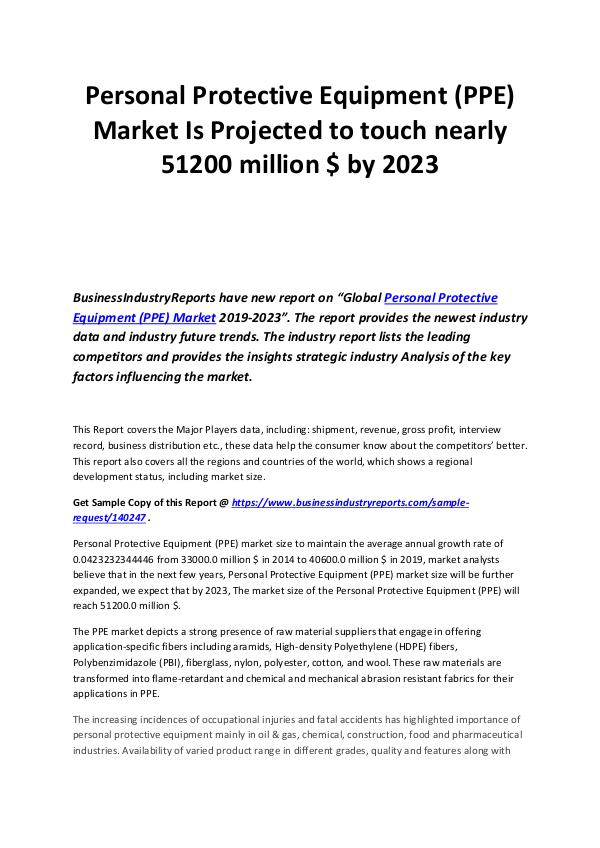 Business Industry Reports Personal protective equipment Market