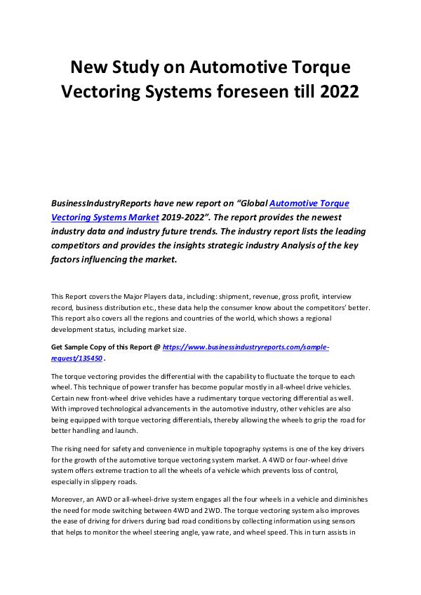 Automotive Torque Vectoring Systems market