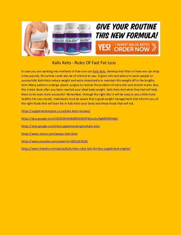 Kalis Keto - How Does It Work Supplement Kalis Keto - Rules Of Fast Fat Loss