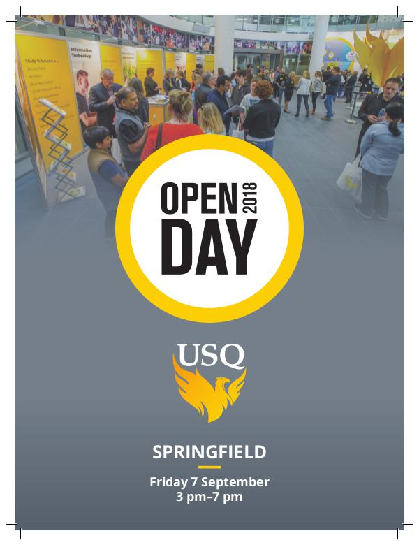 USQ-Springfield Open Day Program 2018 110113 Marketing-Springfield Open Day Program 2018