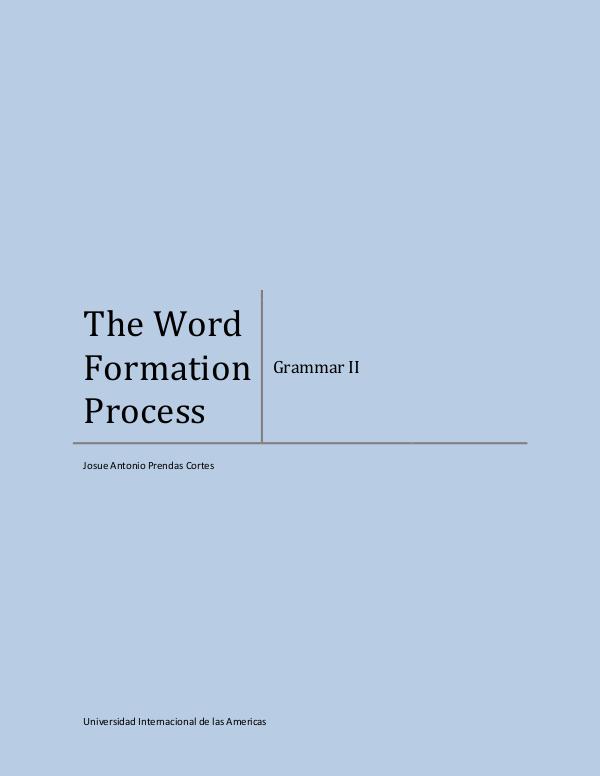 The word formation process The word formation process (2)