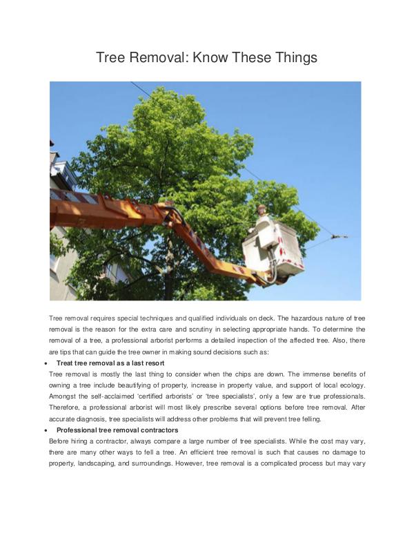 All interesting article to read Tree Removal Know These Things