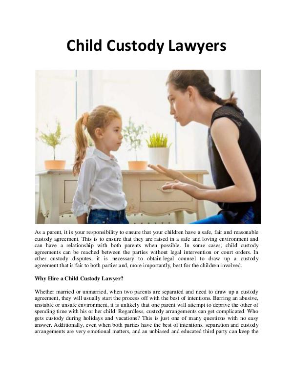 All interesting article to read Child Custody Lawyers