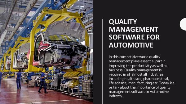 Quality Management software for Automotive Industry quality management software in automotive