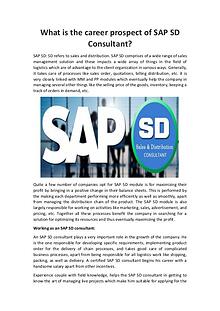 What is the career prospect of SAP SD Consultant?