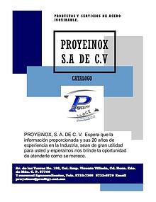 Catalogo PROYEINOX S.A DE C.V