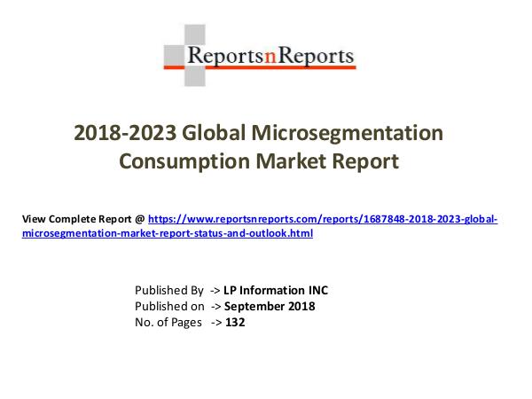 2018-2023 Global Microsegmentation Market Report (