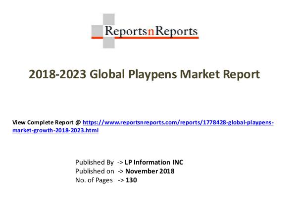 My first Magazine Global Playpens Market Growth 2018-2023