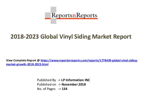 My first Magazine Global Vinyl Siding Market Growth 2018-2023