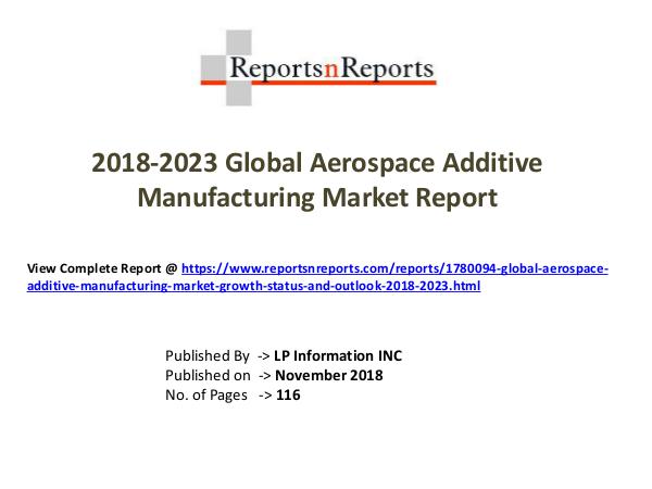 2018-2023 Global Aerospace Additive Manufacturing