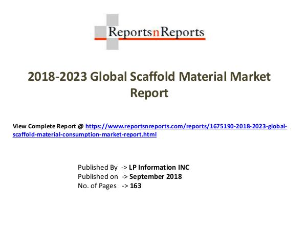 2018-2023 Global Scaffold Material Consumption Mar