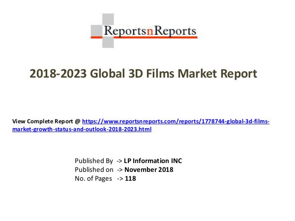 My first Magazine Global 3D Films Market Growth (Status and Outlook)