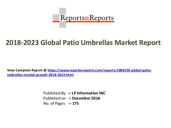 My first Magazine Global Patio Umbrellas Market Growth 2018-2023
