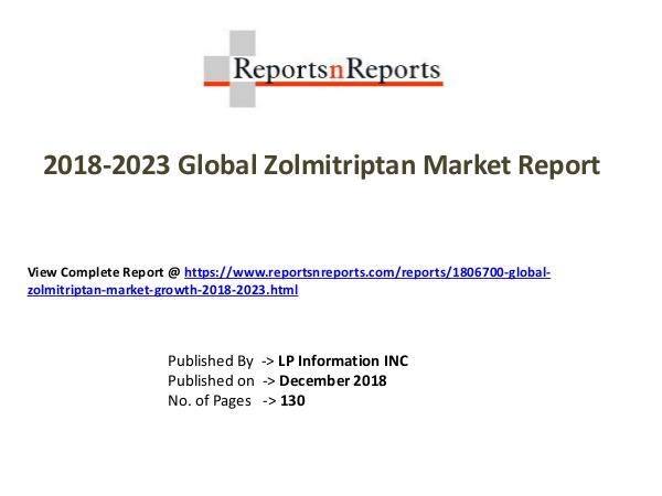 My first Magazine Global Zolmitriptan Market Growth 2018-2023