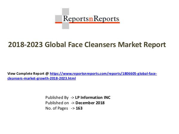My first Magazine Global Face Cleansers Market Growth 2018-2023