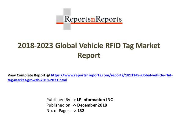 My first Magazine Global Vehicle RFID Tag Market Growth 2018-2023