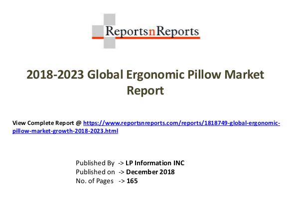 Global Ergonomic Pillow Market Growth 2018-2023