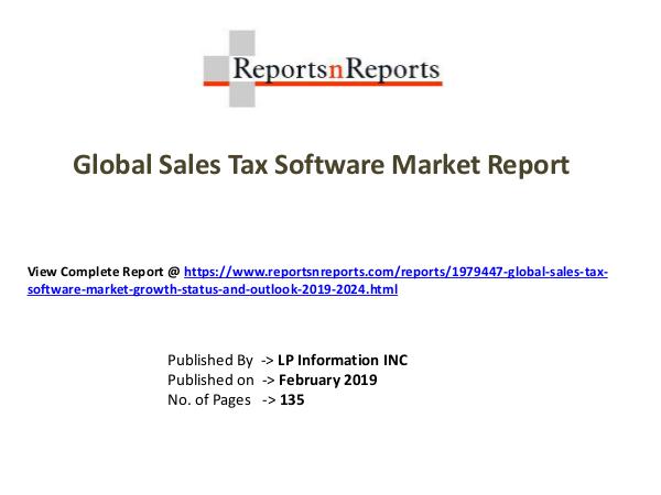 My first Magazine Global Sales Tax Software Market Growth (Status an