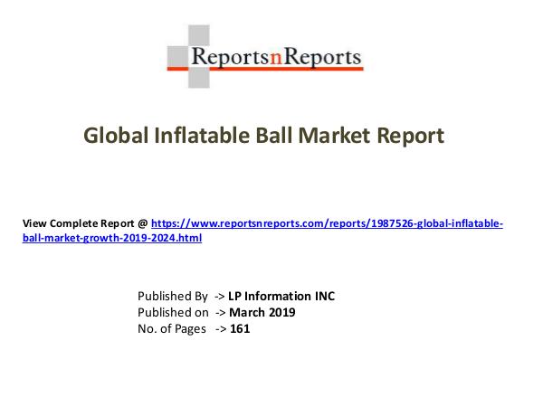 My first Magazine Global Inflatable Ball Market Growth 2019-2024
