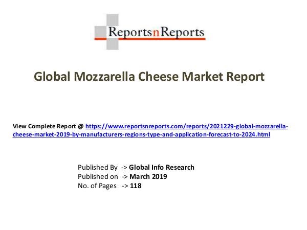 Global Mozzarella Cheese Market 2019 by Type and A