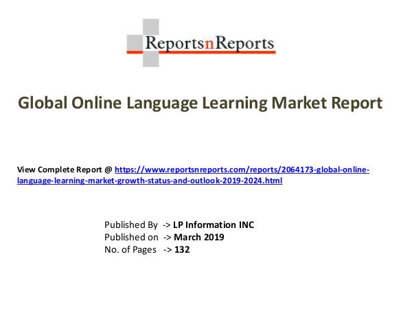 My first Magazine Global Online Language Learning Market Growth (Sta