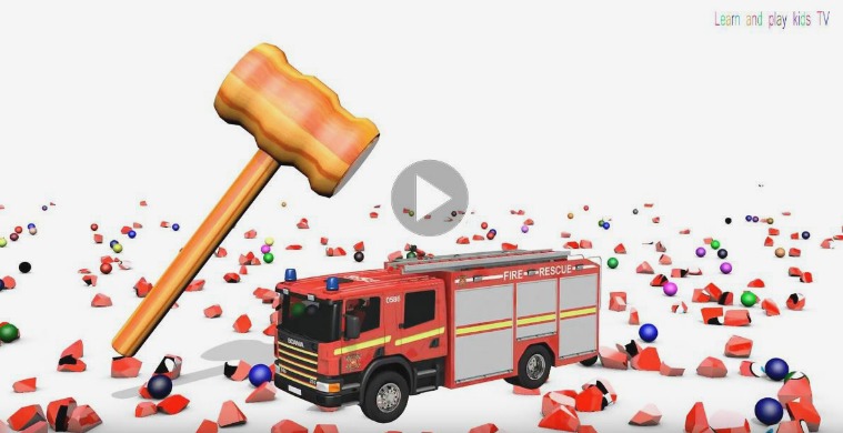 Learning Colors With Street Vehicles for kids with 3D Surprise Eggs 9.-Learning Colors With Street Vehicles for kids w