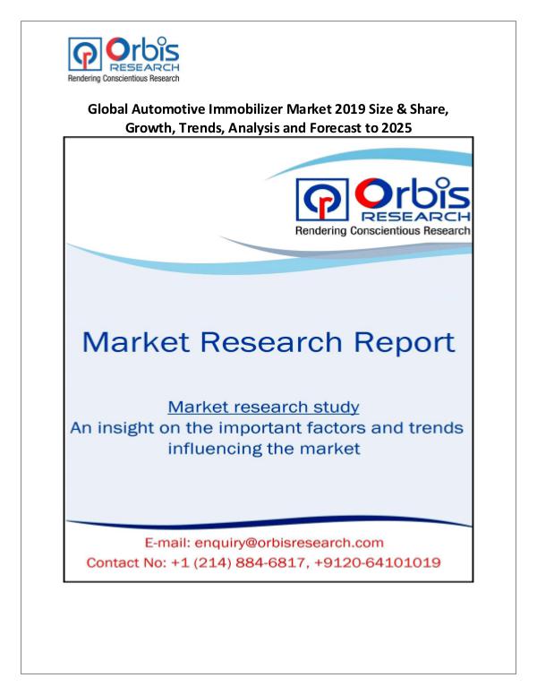 Global Automotive Immobilizer Market 2019 Size & S